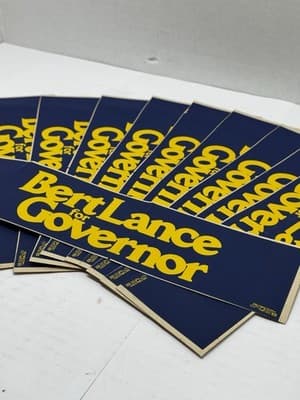 10 Rare Vintage bumper sticker, Bert Lance for Governor 🔥 - Thumbnail 2