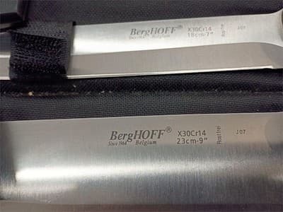 BERGHOFF 5-Piece Knife & Tool Set & Folding Chef Tool Bag Forged Stainless - Thumbnail 3
