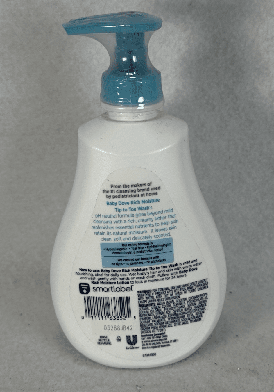 Baby Dove Lotion Sensitive Skin Hypoallergenic Fragrance Free 13 fl oz - Thumbnail 2
