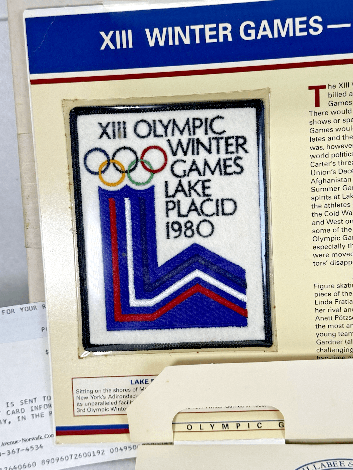 1980 Lake Placid Winter Olympics Embroidered Cloth Logo Patch - NOS Sealed ORIG - Thumbnail 4