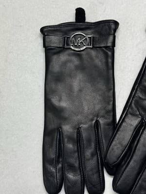 Early 2000s Michael Kors Black Leather Gloves w/ MK Logo – Size M VERY SOFT - Thumbnail 6