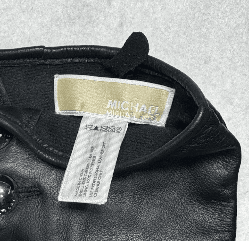 Michael Kors Leather Gloves with Buttons Size Medium Soft - Thumbnail 7