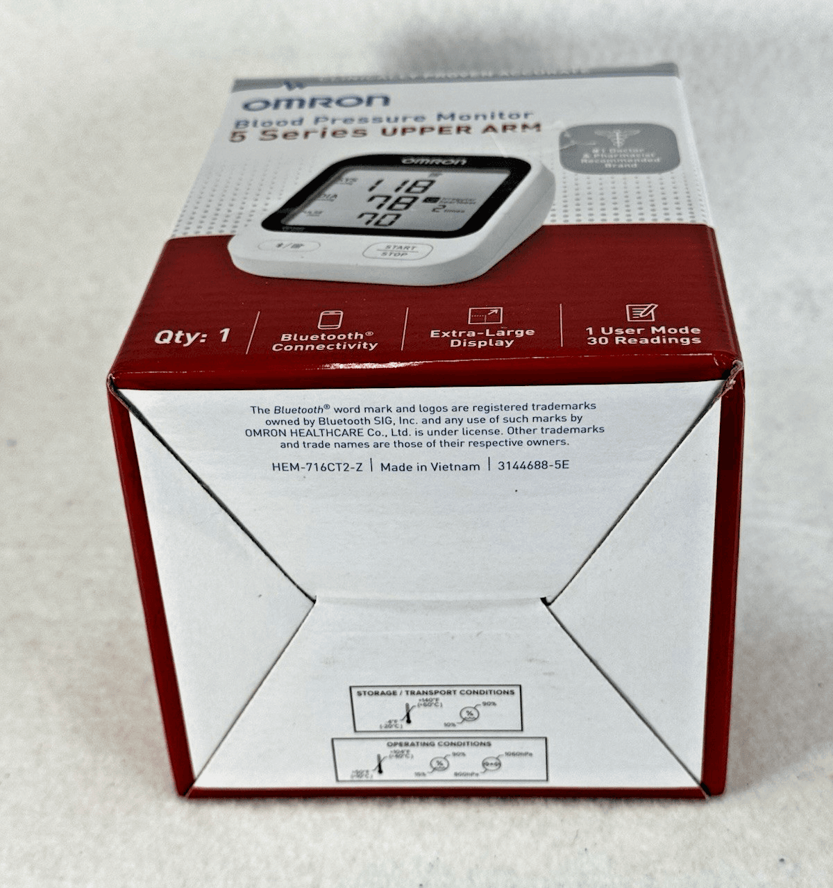 Omron 5 Series Wireless Upper Arm Blood Pressure Monitor - BP7255 New Ships Fast - Thumbnail 4