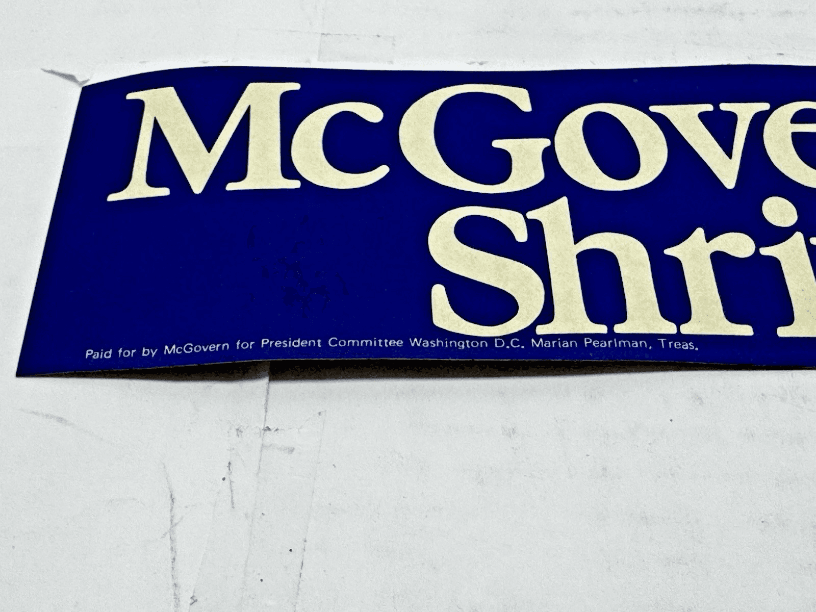 Vintage Authentic McGovern Shriver 72 President bumper sticker George 1972 - Thumbnail 2