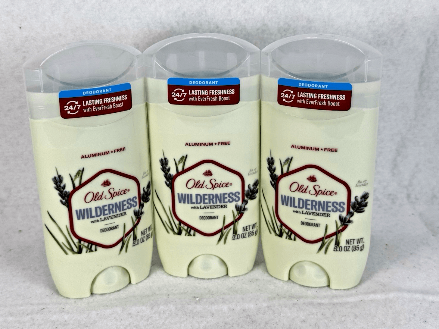 3X Old Spice Wilderness With Lavender Deodorant Aluminum-Free Long Lasting 3 Oz - Image 1