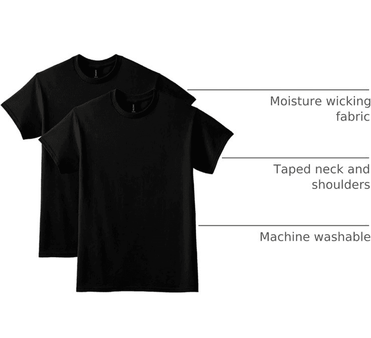 (PACK OF 2) Gildan Unisex-Adult Dryblend T-Shirt Black Medium G8000 - Thumbnail 3