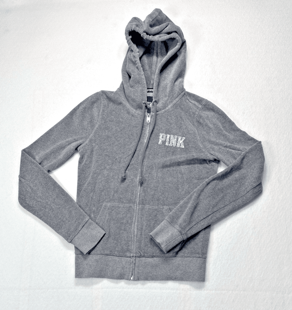 Victorias Secret Sweatshirt Womens Extra Small Gray PINK Hoodie Pullover Ladies - Thumbnail 2