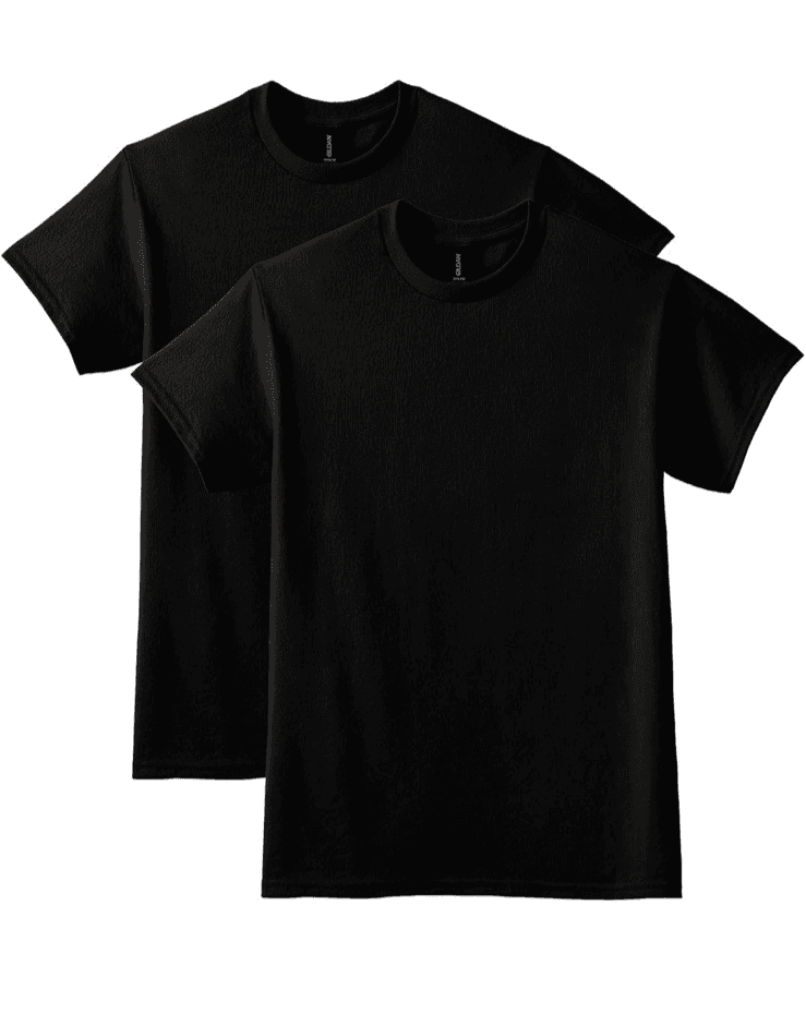 (PACK OF 2) Gildan Unisex-Adult Dryblend T-Shirt Black Medium G8000 - Image 1