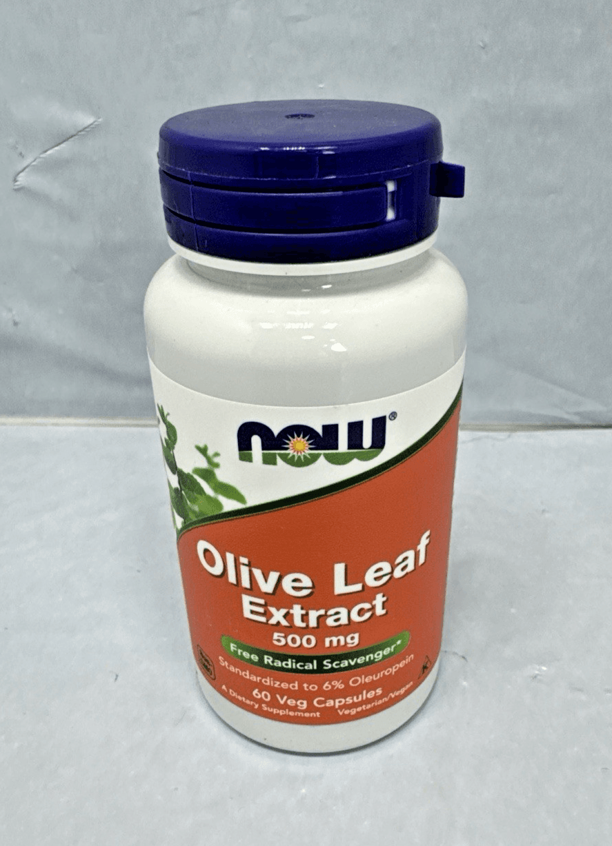 NOW Foods Olive Leaf Extract 500 mg 60 Veg Caps 05/28 - Image 1
