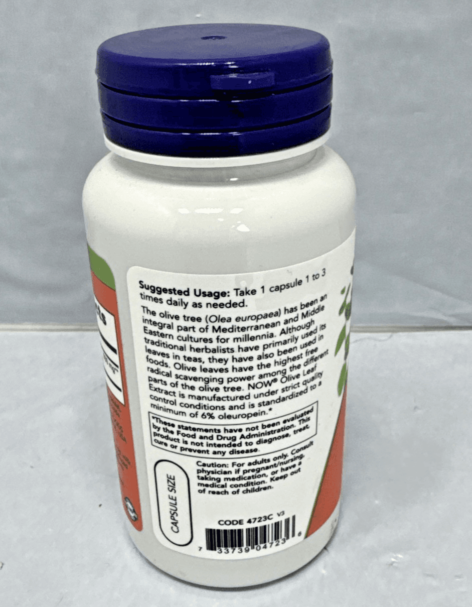 NOW Foods Olive Leaf Extract 500 mg 60 Veg Caps 05/28 - Thumbnail 2
