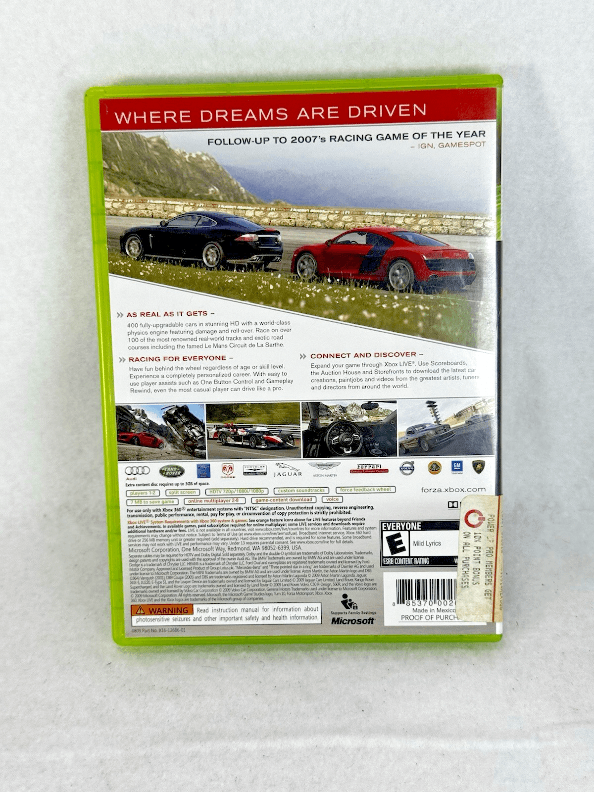 Forza Motorsport 3 (Xbox 360) 2009 Car Racing Game Complete w/ Manual - Thumbnail 2