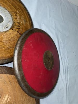 3 RARE Track & Field Collectible Discus Wood Metal Vintage - Thumbnail 6