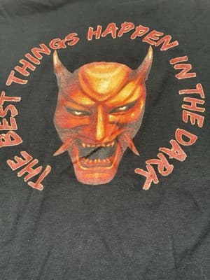 VINTAGE 2XL XXL THE BEST THINGS HAPPEN IN THE DARK TANK TOP BLACK - Thumbnail 2