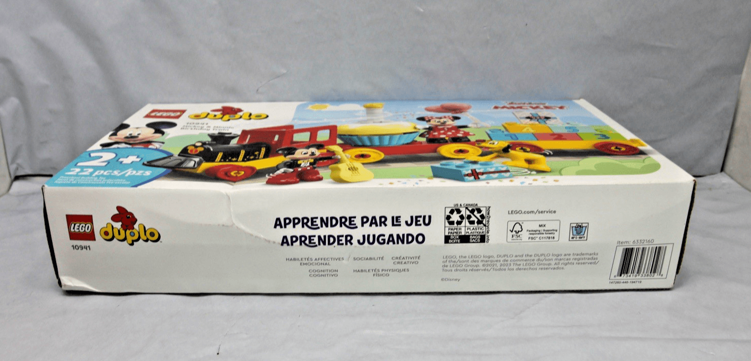 LEGO 10941 DUPLO Disney Mickey & Minnie Birthday Train 22 Pieces New Sealed NIB - Thumbnail 3