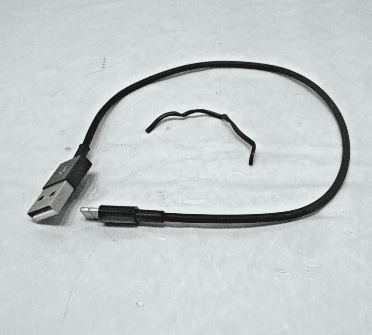 USB-A to Micro USB Charging Cable, Black 7-in Long - Image 1