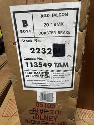 1985 Roadmaster X-20 Falcon BMX Certified, New Old Stock, Flat Black & Chrome - Thumbnail 5