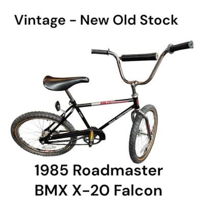 1985 Roadmaster X-20 Falcon BMX Certified, New Old Stock, Flat Black & Chrome - Image 1