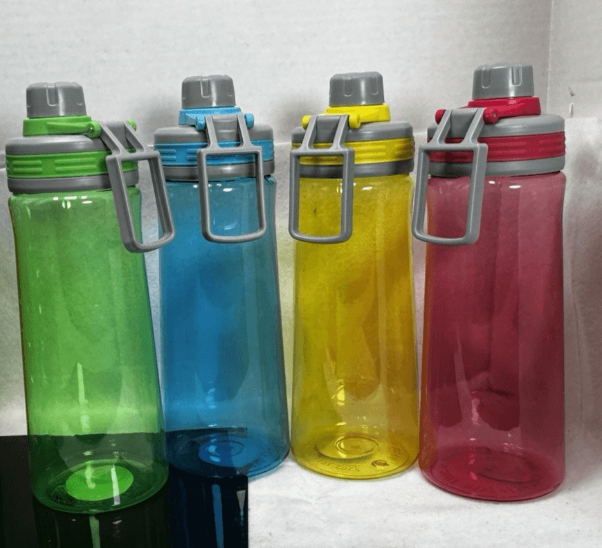 Set of 4 Plastic Sports Water Bottle With Flip-Top Lid 44 oz. - Image 1