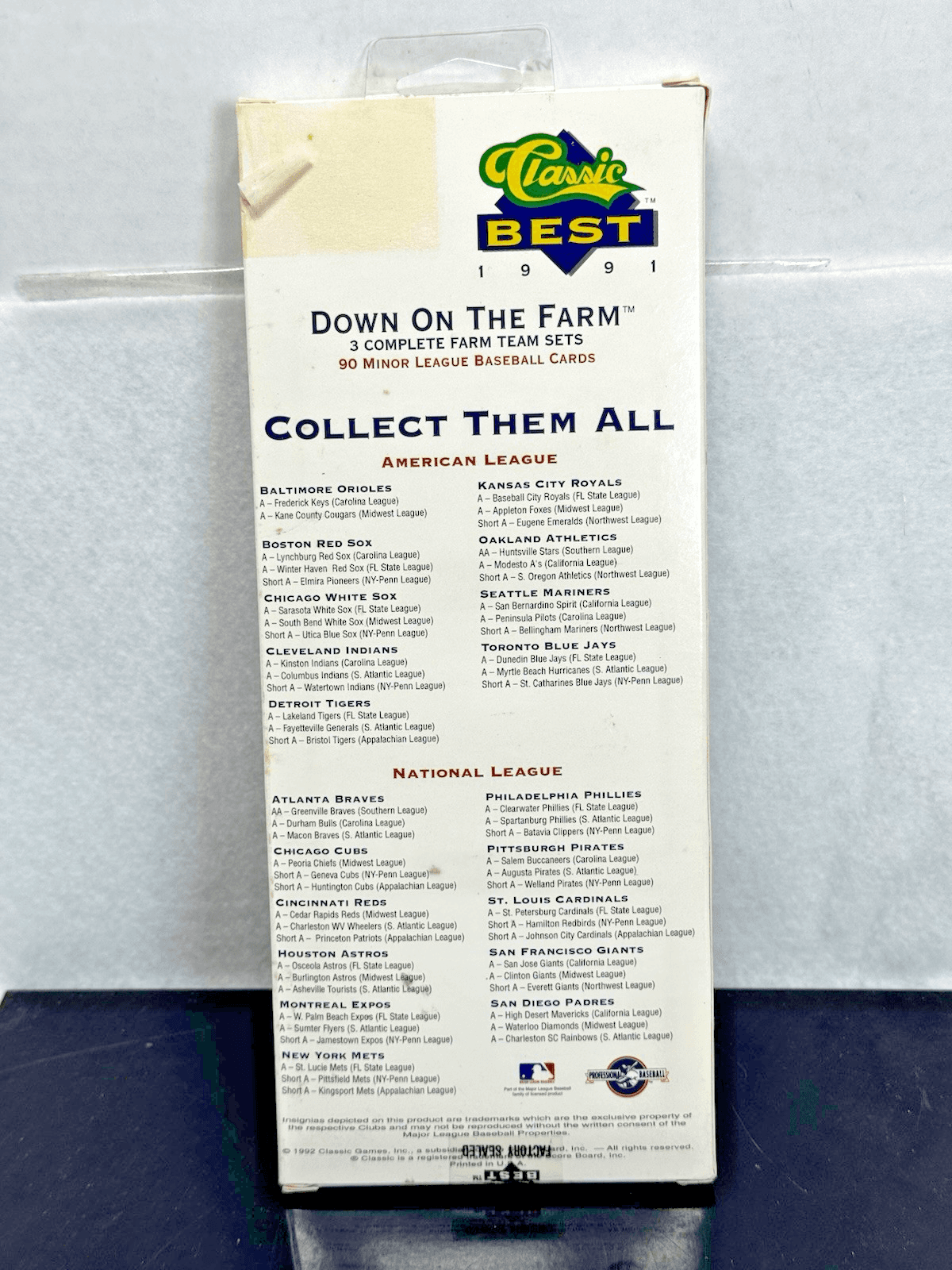 Sealed 1991 Classic Best Down On The Farm Baseball Cards Atlanta Braves - Thumbnail 3