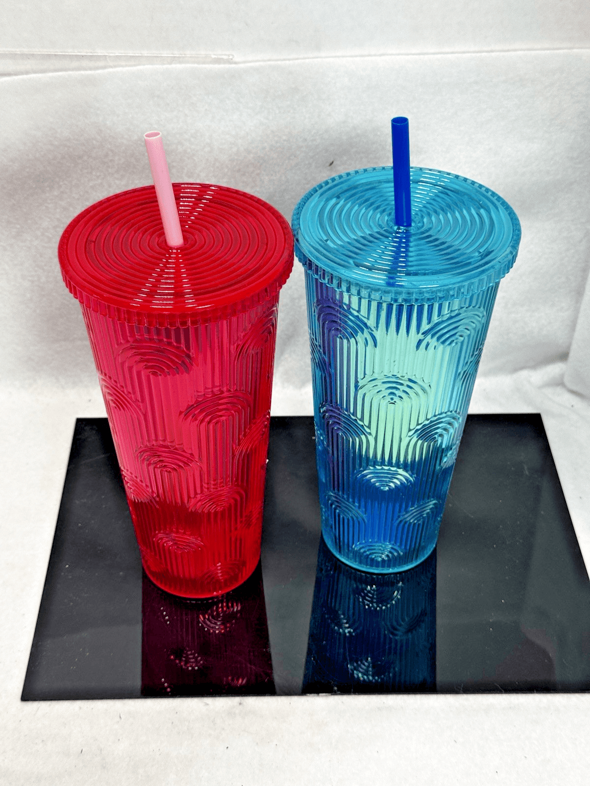 Set Of 2- 24 OZ Tumbler 8" Red/Blue - Thumbnail 2