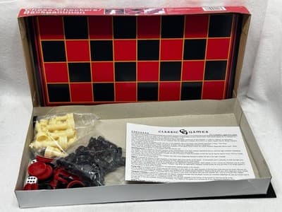 3 in 1 Board Game Set Chess Checkers Backgammon Family Fun for 2 Players - Thumbnail 3