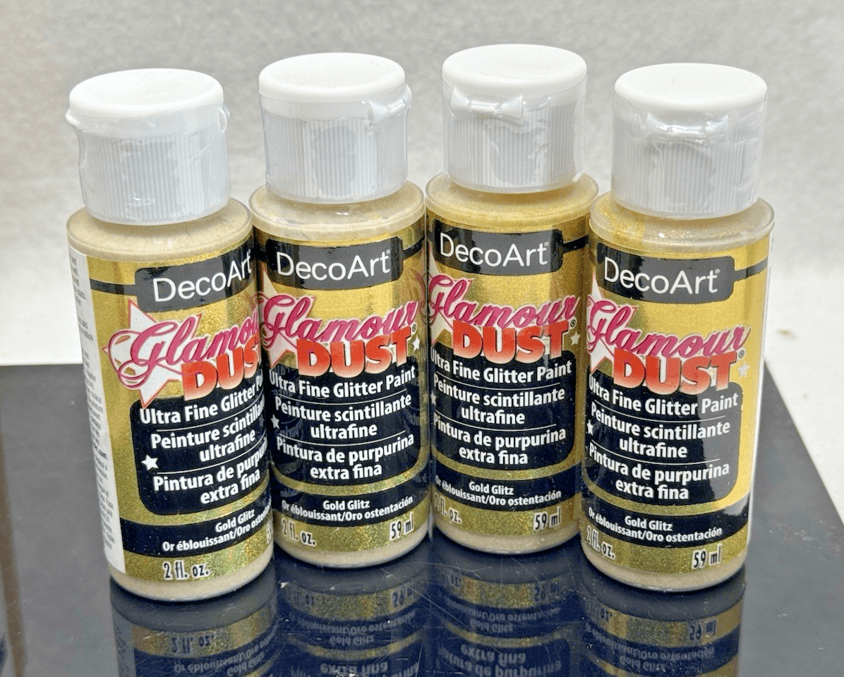 4 Pk DecoArt Glamour Dust Ultra Fine Glitter Paint 2oz Gold Bling - Image 1