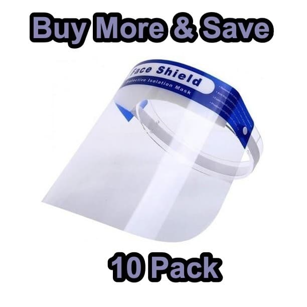 10 Pack Safety Full Face Shield Reusable Clear Washable Face Anti-Splash - Image 1