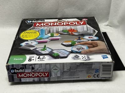 Open Box Sealed Monopoly U-Build Hasbro Family Board Game 2-6 Players - Image 1