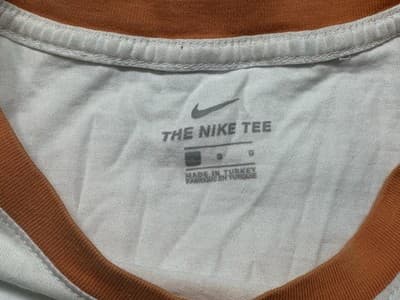 Nike Logo Shirr “Just Do it” Short Sleeve Ringer Tee Red/White Women’s Large - Thumbnail 4