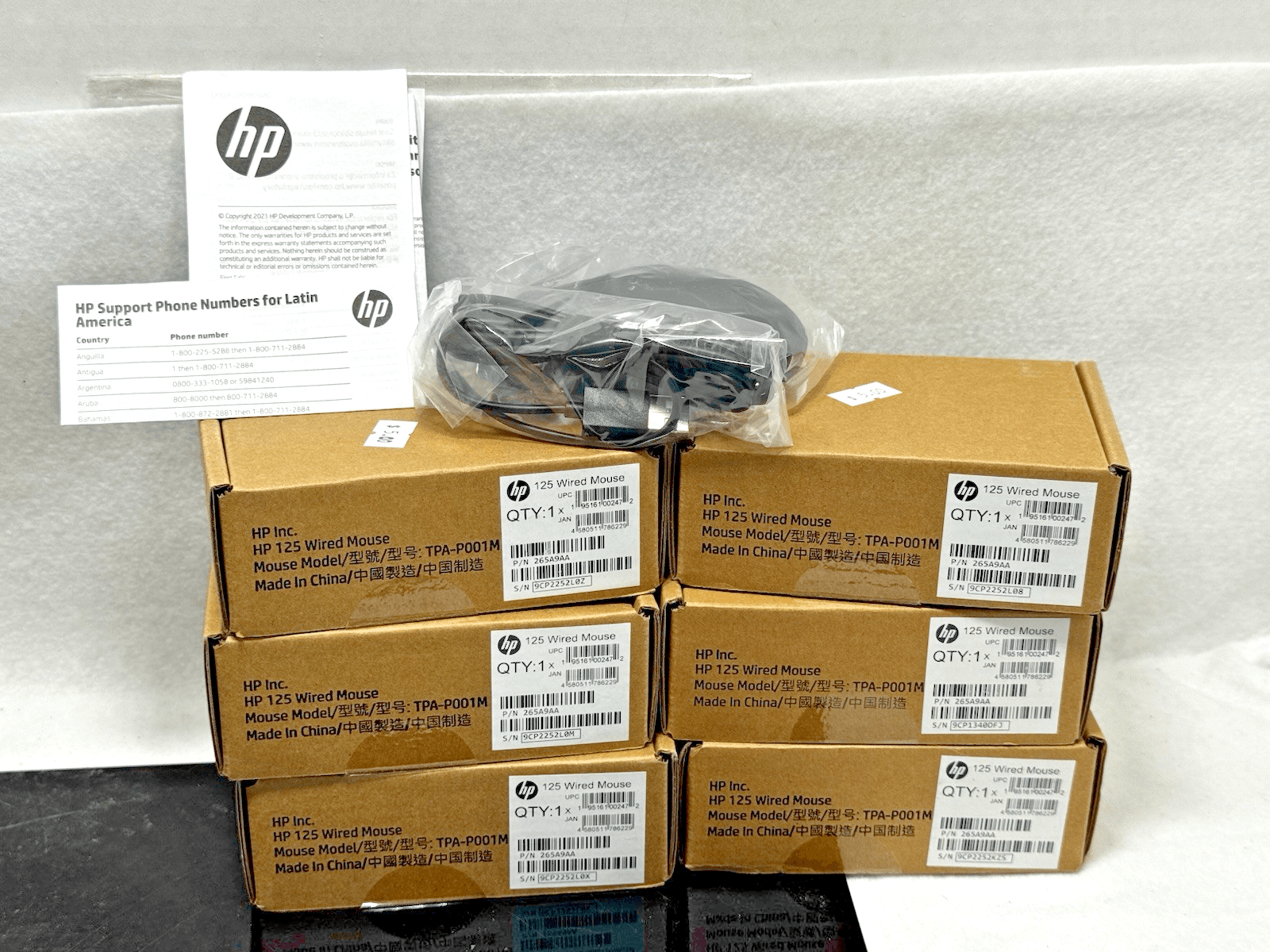HP P10272-001 125 USB Wired Desktop Mouse (Lot of 6) - Image 1