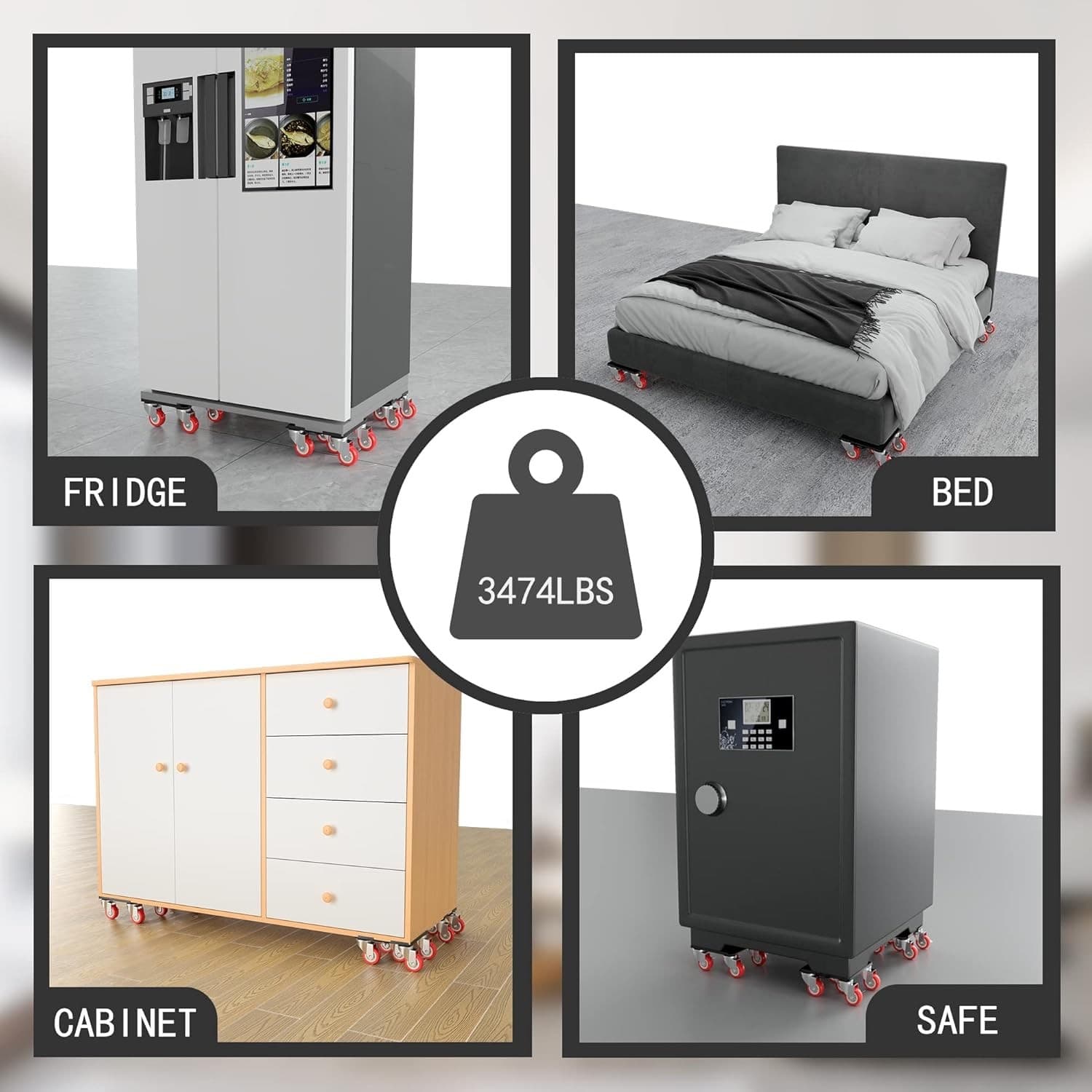 Furniture Lifter Movers Tool Set, 360° Rotation Furniture Dolly Heavy Duty, Furn - Thumbnail 4