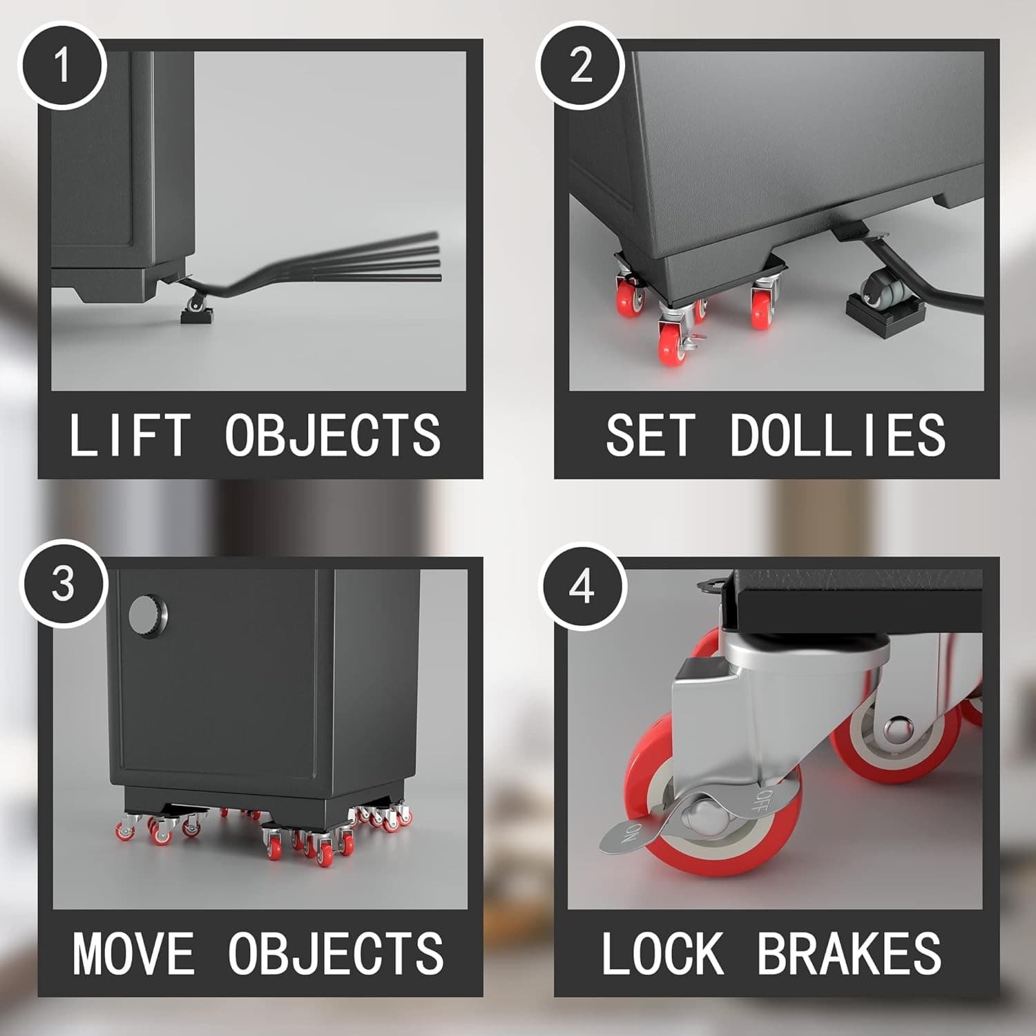 Furniture Lifter Movers Tool Set, 360° Rotation Furniture Dolly Heavy Duty, Furn - Thumbnail 5