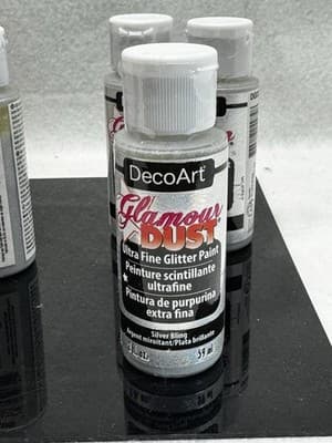4 Pk DecoArt Glamour Dust Ultra Fine Glitter Paint 2oz Silver Bling - Thumbnail 3