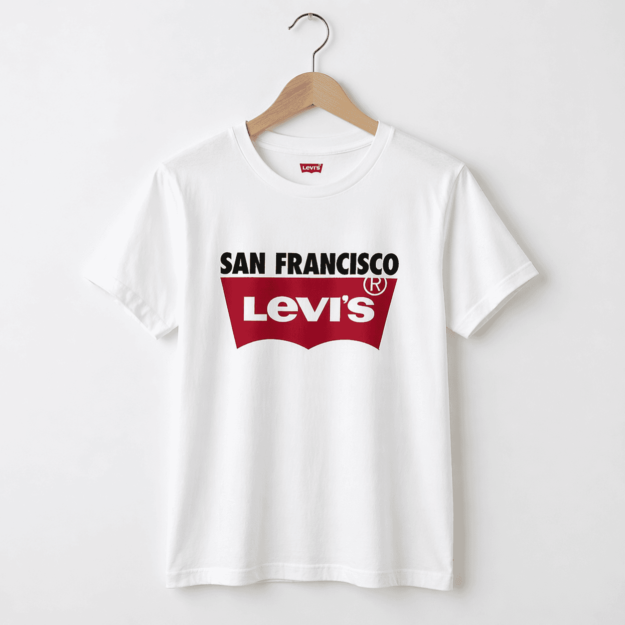 Levi's San Francisco Logo XL Crew Neck Women's Short SOLD OUT White Top T-Shirt - Thumbnail 2