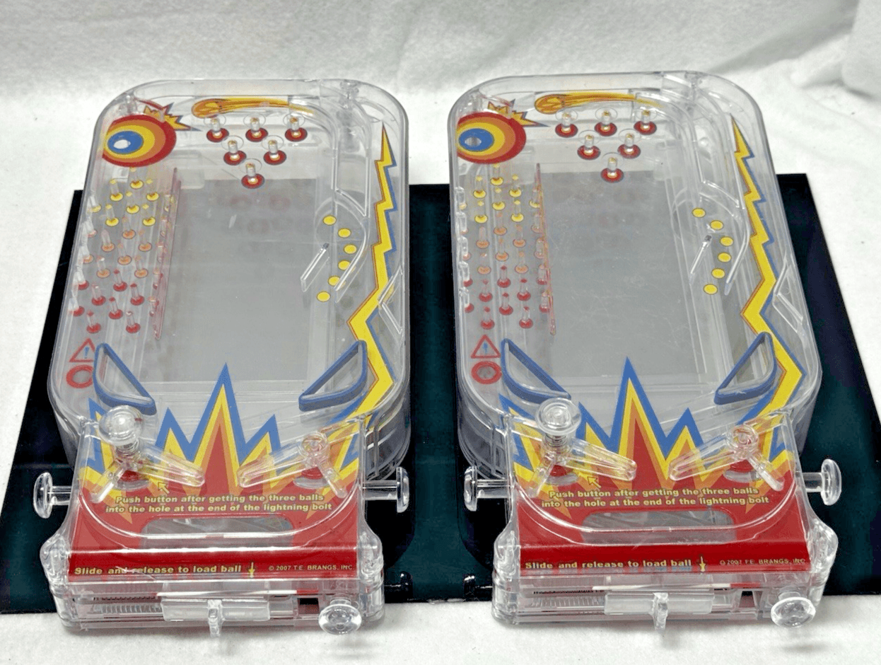 2 PK Miniature Pinball Machine TE Brangs 2007 Tabletop Toy - Image 1