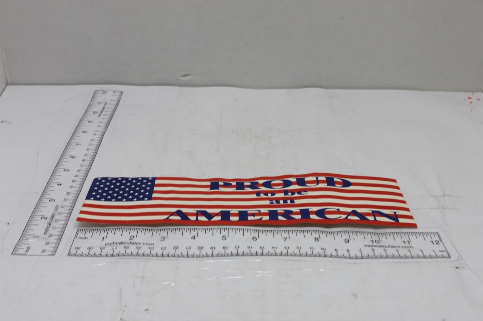 Vintage "Proud To Be An American" Flag Bumper Sticker New Old Stock - Thumbnail 2