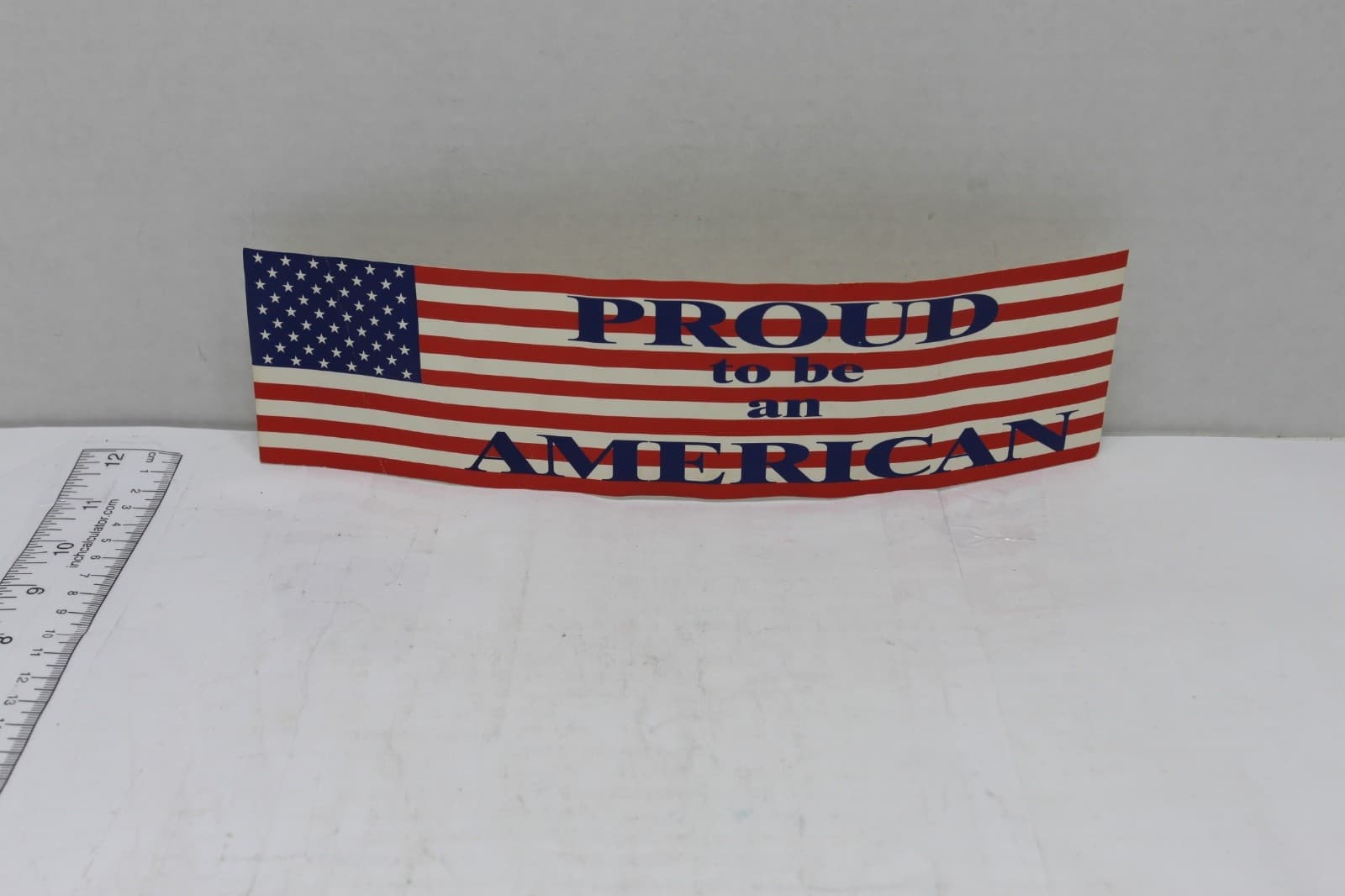 Vintage "Proud To Be An American" Flag Bumper Sticker New Old Stock - Image 1