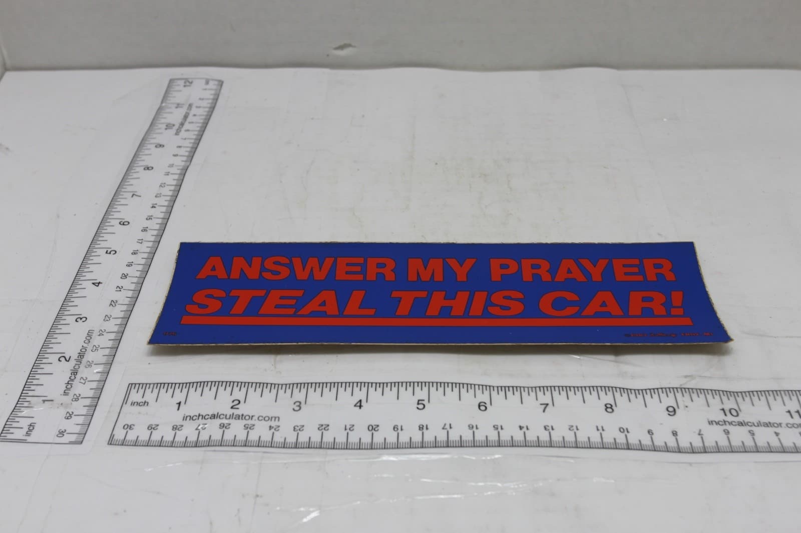 10in x 3in BUMPER STICKER ANSWER MY PRAYER STEAL THIS CAR - Thumbnail 2