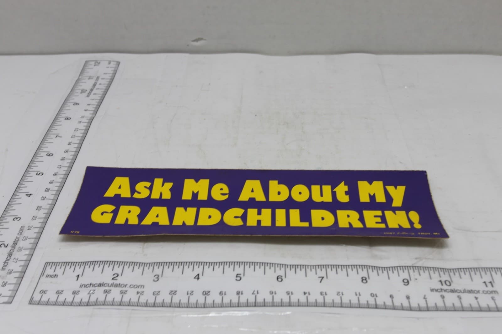 10in x 3in Bumper Sticker "Ask me about my grandchildren" 1987 - Thumbnail 2