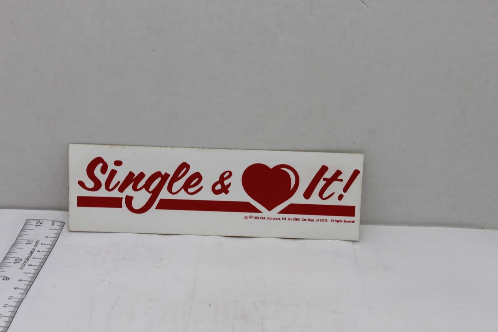 10in x 3in Bumper Sticker "Single and Heart It" - Image 1