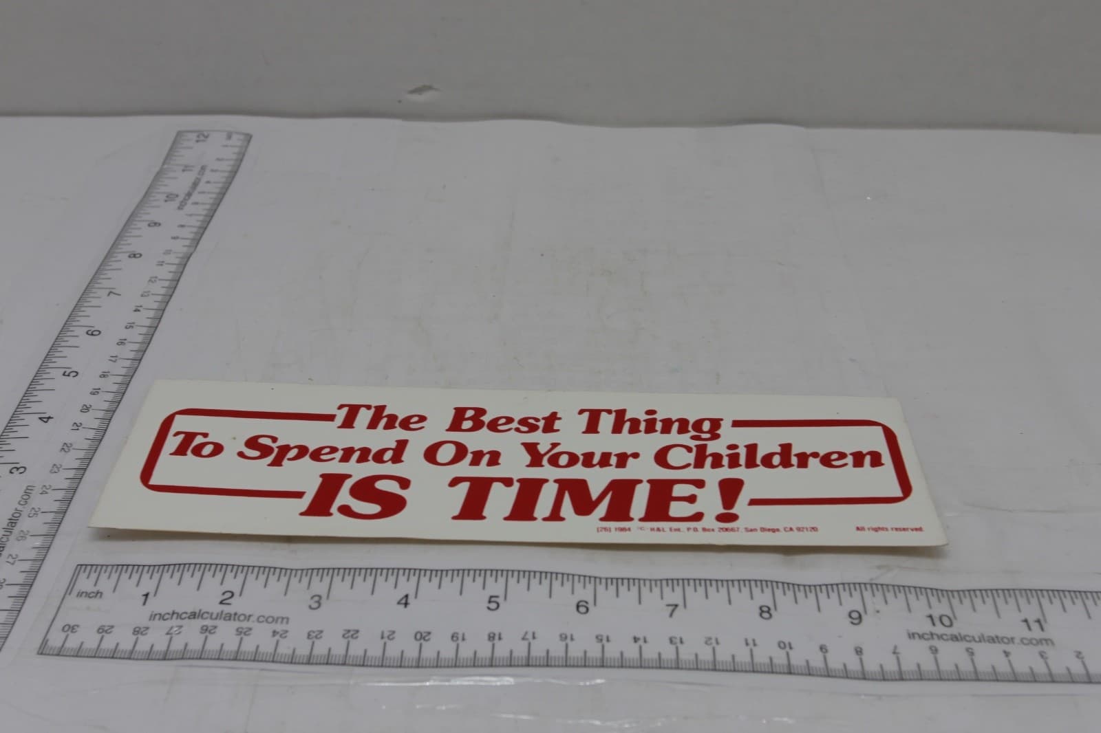 10in x 3in Bumper Sticker "The best thing to spend on your children is time" - Thumbnail 2