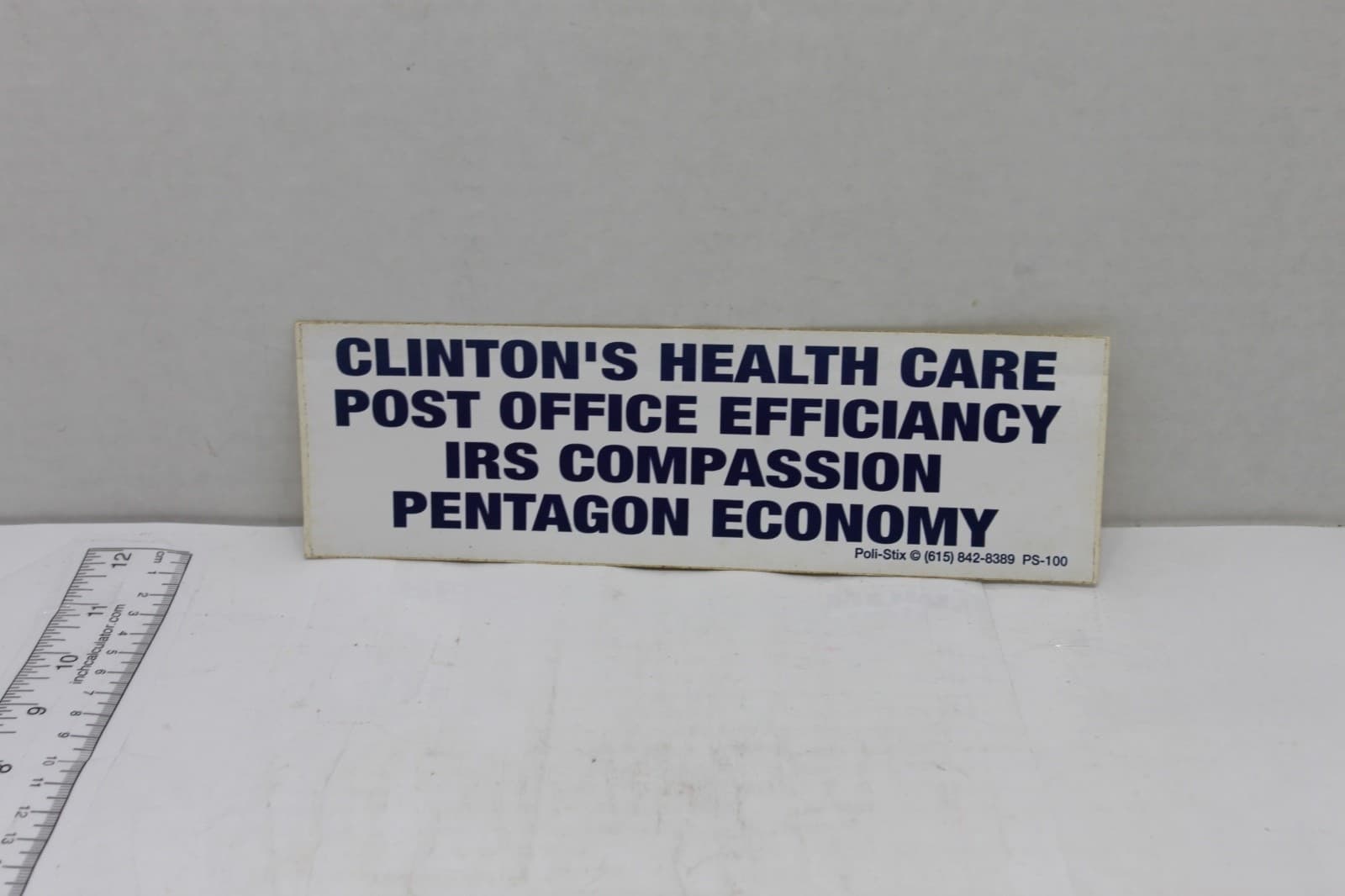 10in x 3in Bumper Sticker "Clintons Health Care Post Office Efficiency IRS Comp" - Image 1
