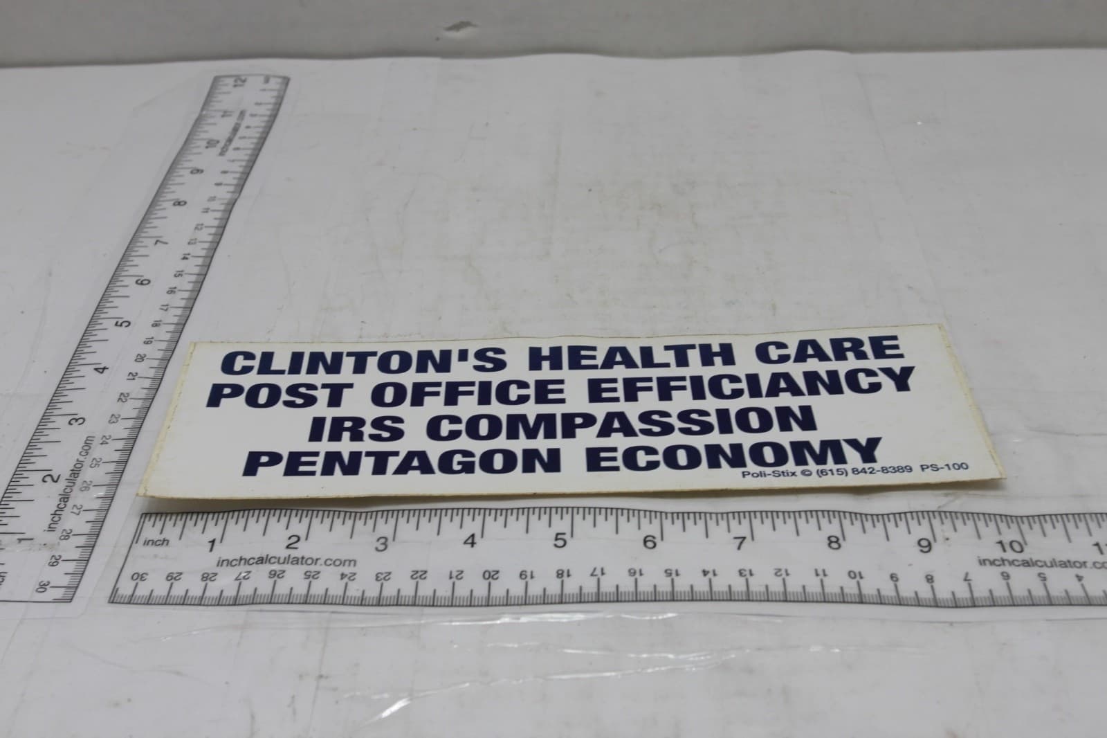 10in x 3in Bumper Sticker "Clintons Health Care Post Office Efficiency IRS Comp" - Thumbnail 2