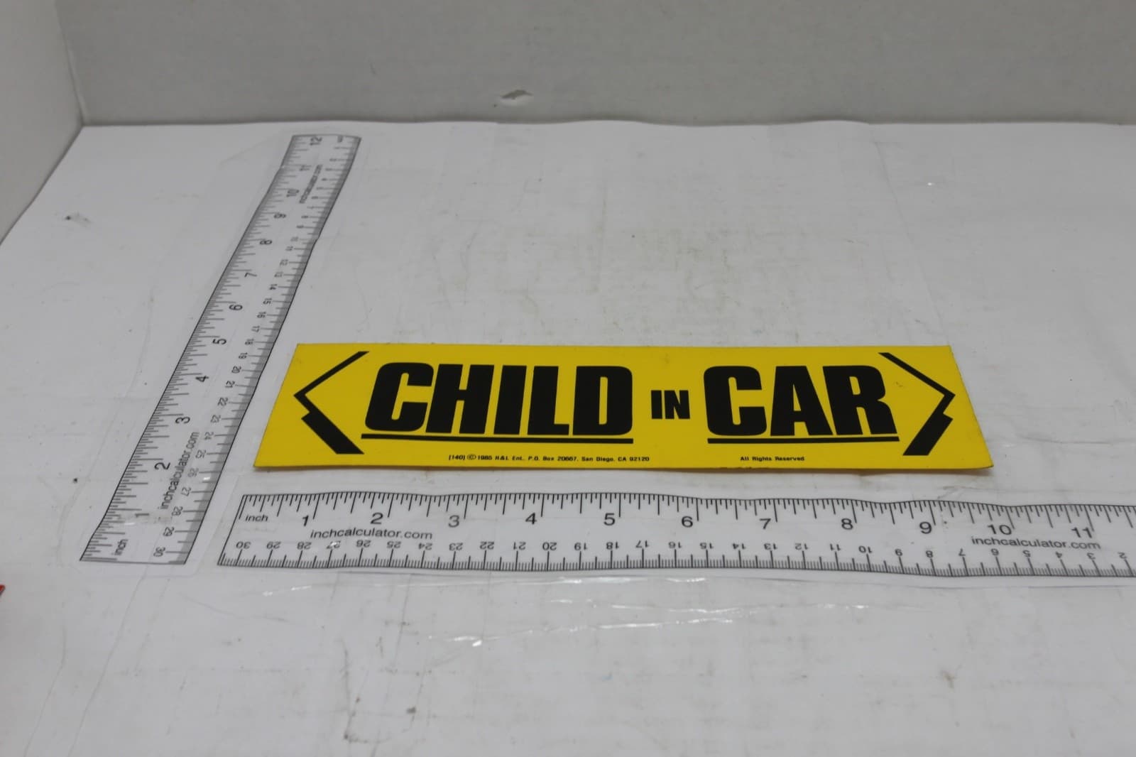10in x 3in Bumper Sticker "Child In Car" - Thumbnail 2