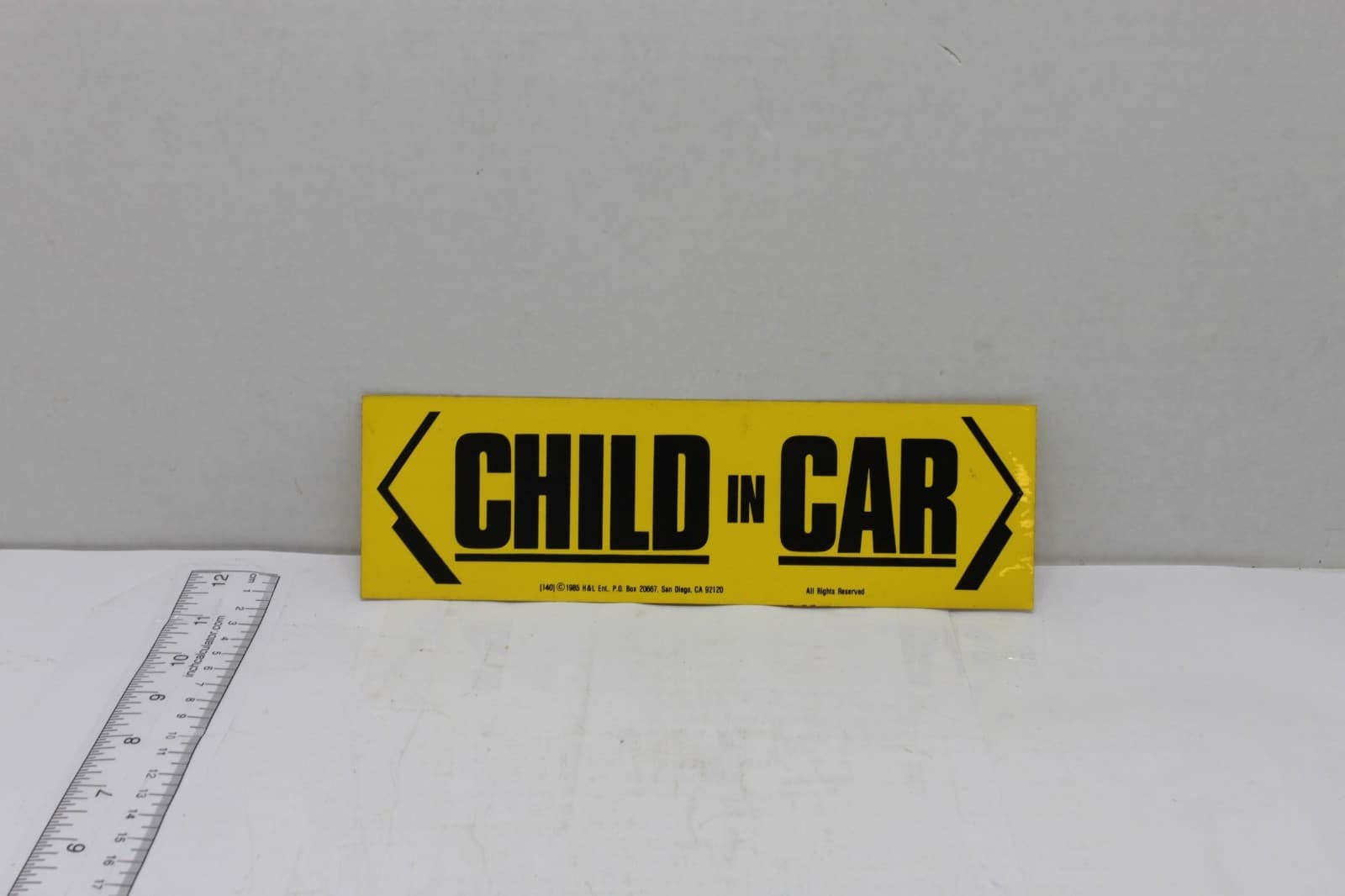 10in x 3in Bumper Sticker "Child In Car" - Image 1