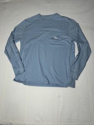 Vineyard Vines Yeti Whale Long Sleeve Tee T-Shirt Men's L Light Blue - Image 1