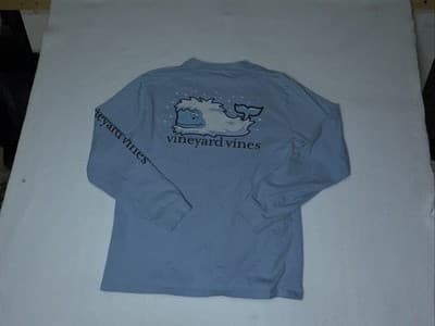 Vineyard Vines Yeti Whale Long Sleeve Tee T-Shirt Men's L Light Blue - Thumbnail 3