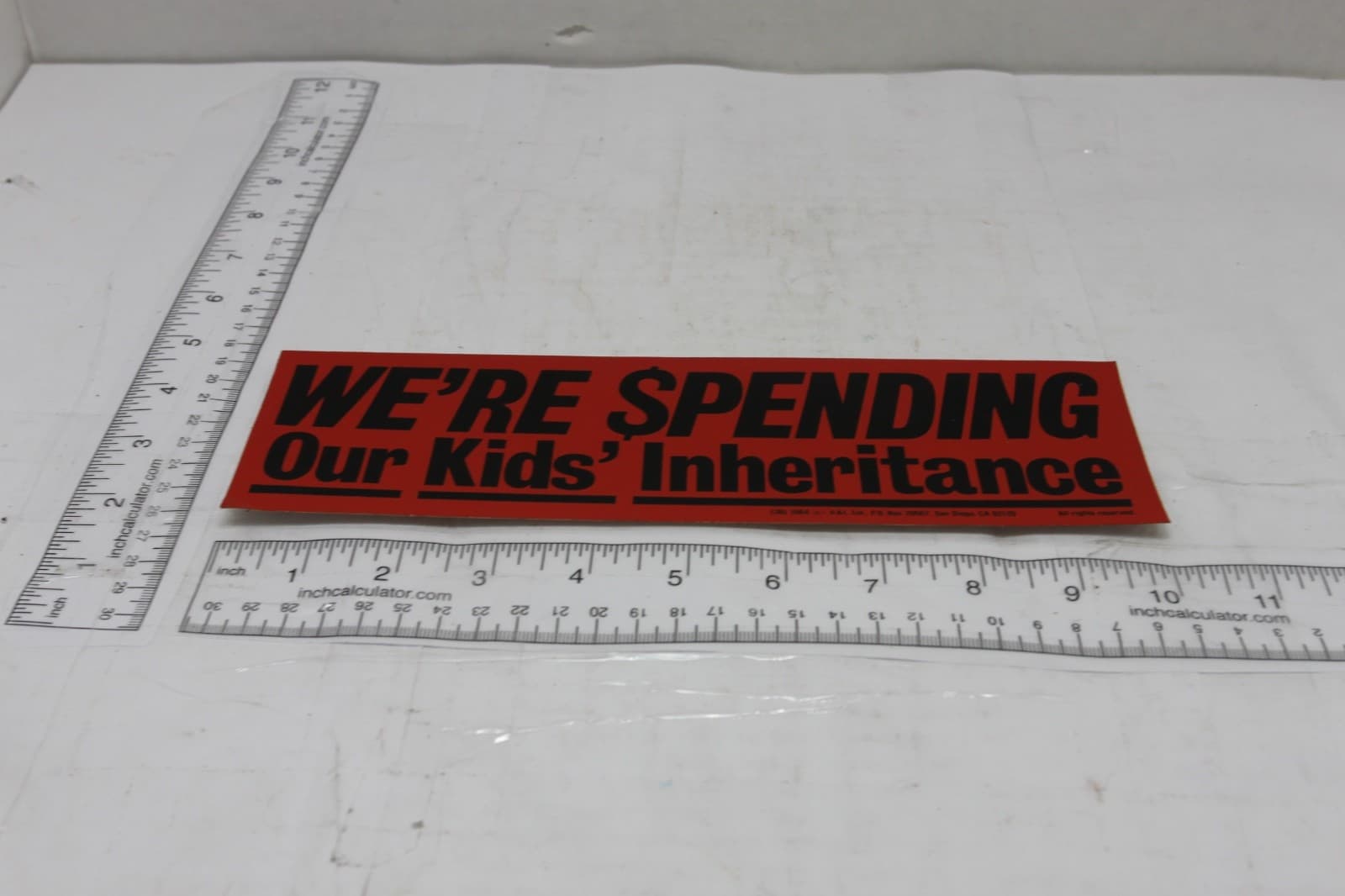10in x 3in Bumper Sticker "Were $pending over kids inheritance" - Thumbnail 2