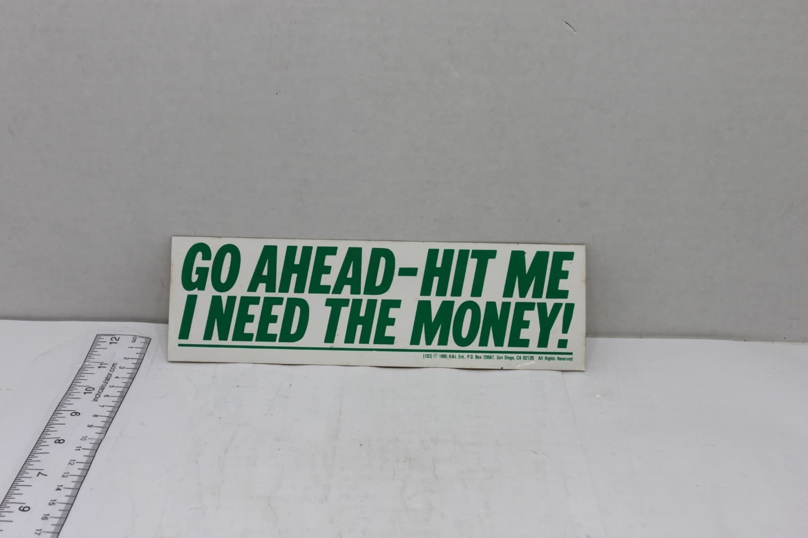 10in x 3in Bumper Sticker "Go Ahead I need the money" - Image 1