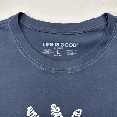 Life is Good Women's Superpowers Daisy Long Sleeve NWT Size L Darkest Blue - Thumbnail 4